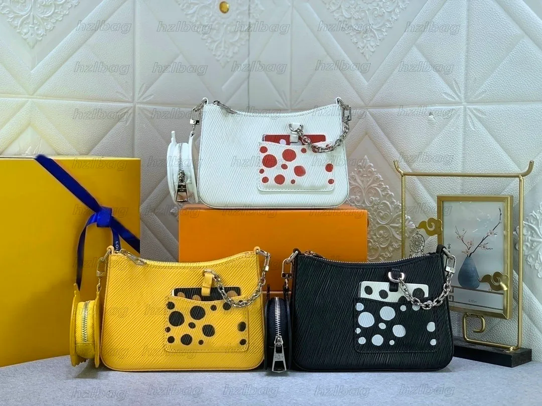 2023 Marellini Epi läder axelpåsar mini klaff kvinnor yk prickar yayoi kusama handväskor designer crossbody pumpkin dot purses m21703 m21759 m21702