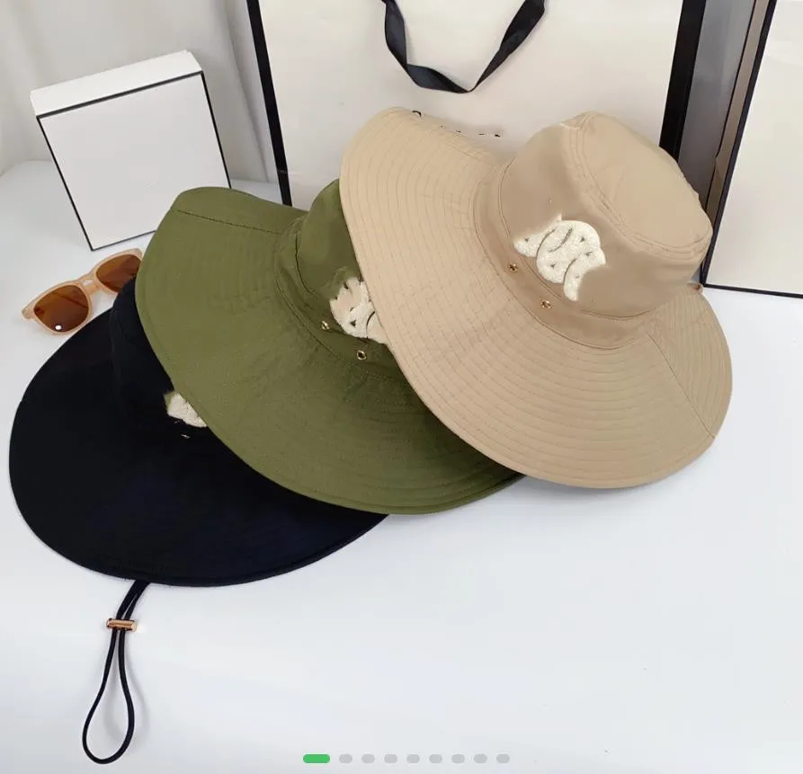 ビッグブリムフィッシャーマンの帽子刺繍アルファベットファッション性格ライトラグジュアリーハットネットレッド同じモデル卸売