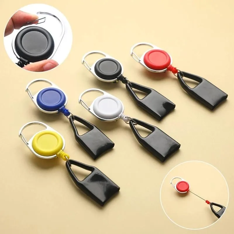 Premium Colorful Rubber Lighter Sheath Case Plastic Lighter Leash Clip to Pants Retractable Reel Metal Keychain Lighter Holder FY4422 C0614G03