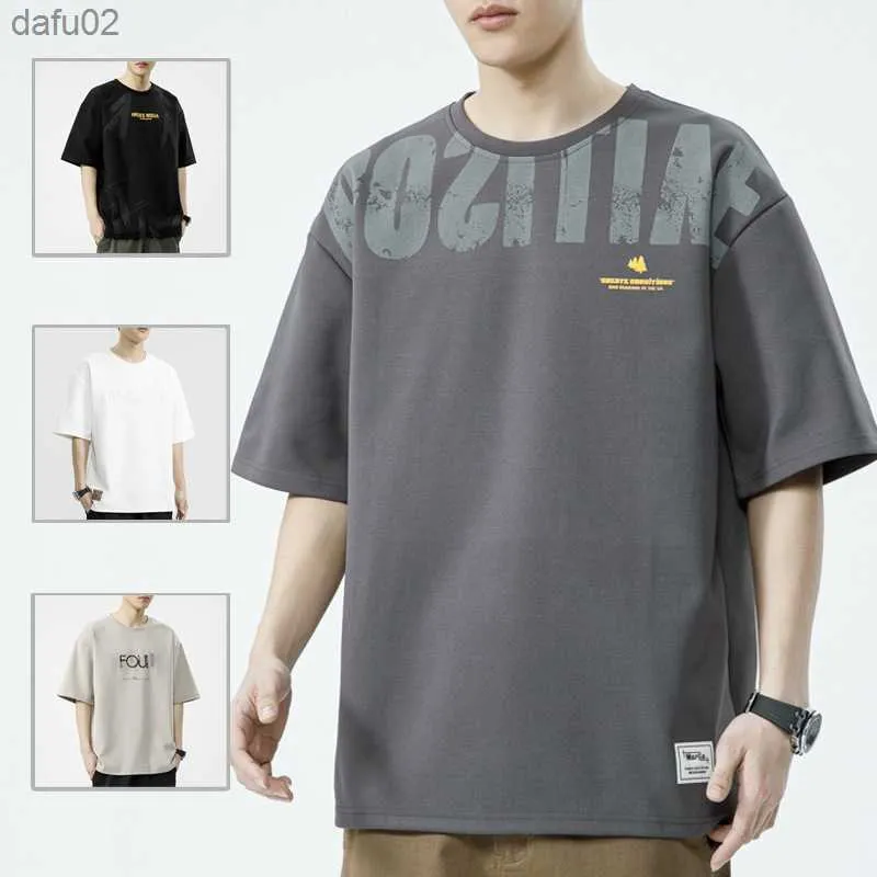 Herren-T-Shirts, kurzärmeliges T-Shirt für Herren, Sommer, neuer Stahldruck, modisch bedrucktes T-Shirt, Trend, halbärmeliges Unterhemd für Herren, Oberteil L230515