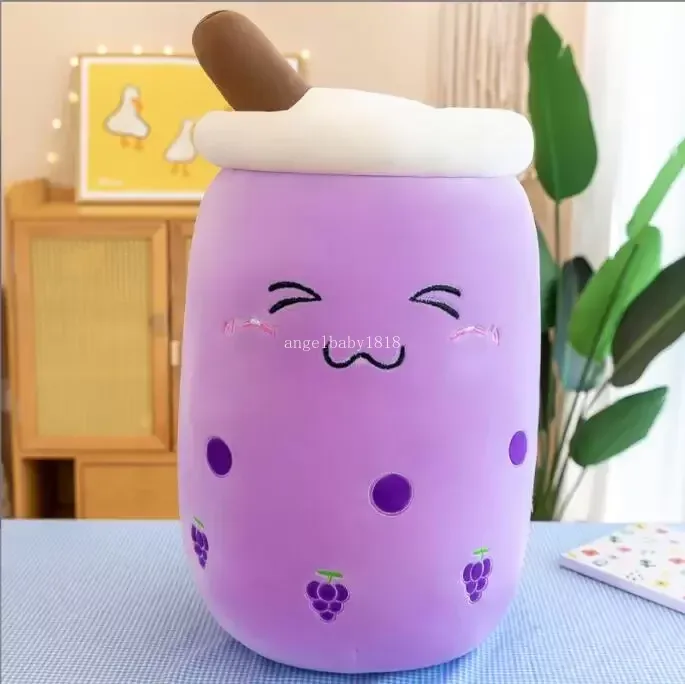 Bubble Tea Plush Toy Stuffed Animal Cute Food Cup Milk Boba Plush Soft Cushion Birthday Gift