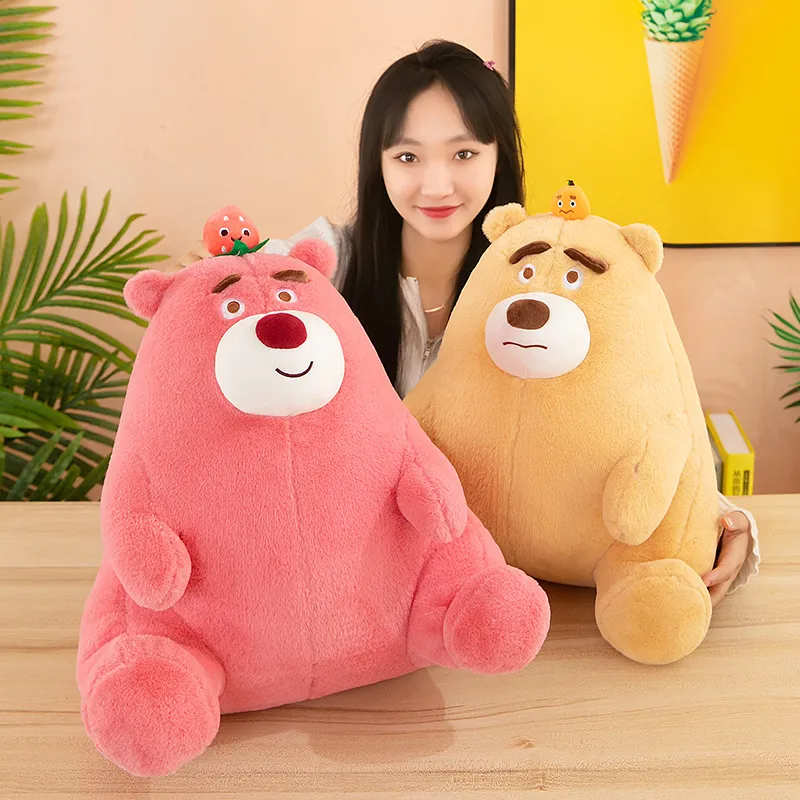 Wholesale cute fruit Bear plush toy orange Avocado bear children's game Playmate sofa throw pillow room decoration