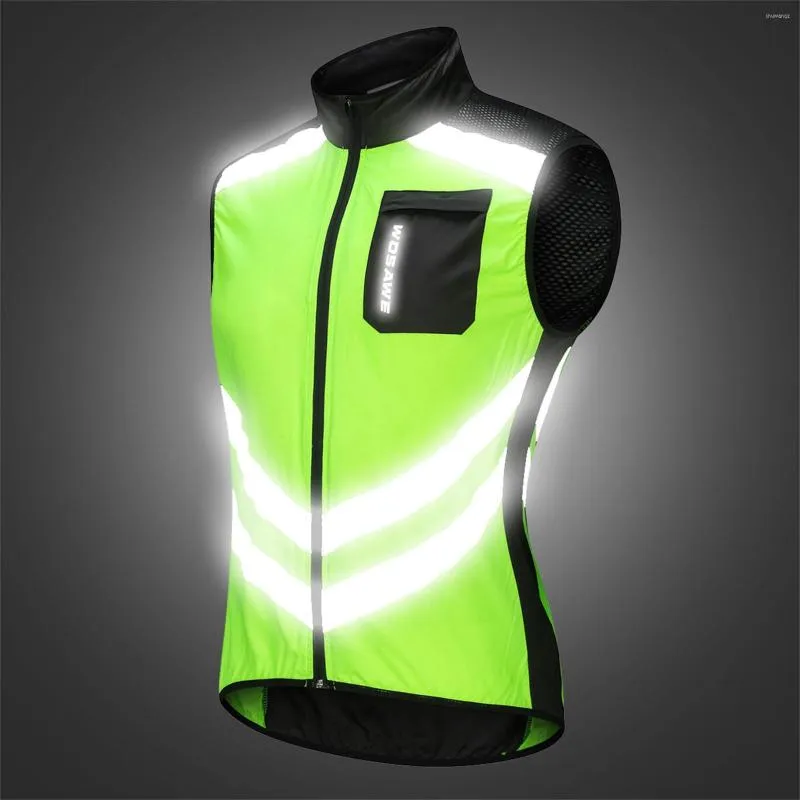 Racingjackor Mäns reflekterande Vest Windproof Running Safety Motorcykelcykel Gilet MTB Ridning Bike Cykelkläder ärmlös