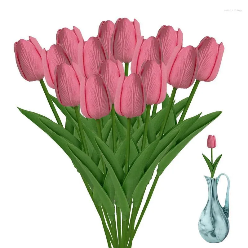 Fleurs décoratives Tulipes Artificielles PU Faux Bouquet De Tulipes Real Touch Décorations De Mariage Rustiques