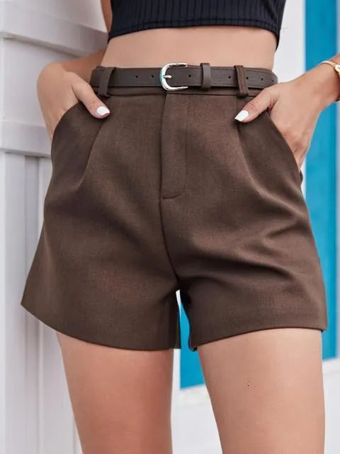 パンツ andwang Baby office belt short pants ZHISILAO Womens Wide Leg Office Khaki Shorts Women With Belt