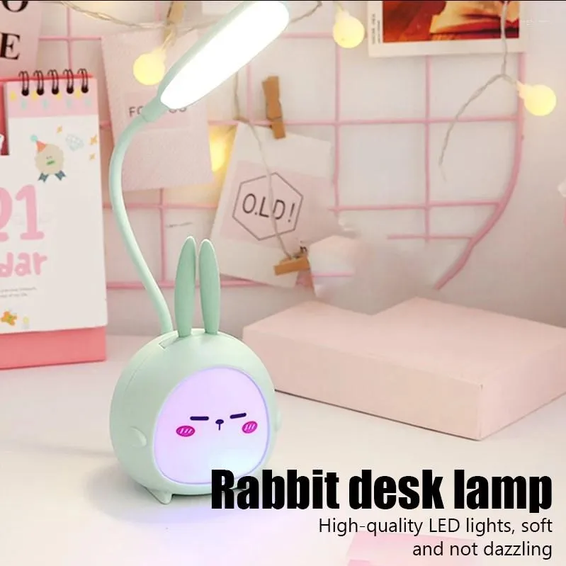 Table Lamps Desk Lamp LED Reading Cute Cartoon USB Recharge Night Light Eye Protective For Student Study Bedroom