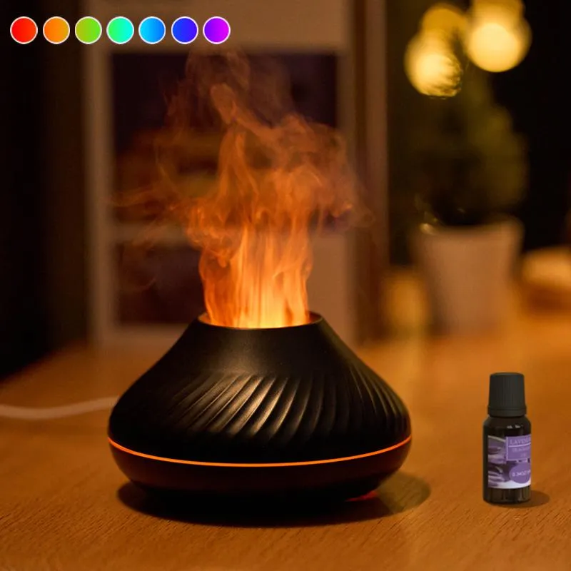 Humidifiers Colorful Flame Aroma Perfume Diffuser Ultrasonic Aromatic USB Air Humidifier for Home Room Fragrance Diffuser Mist Maker Difuser