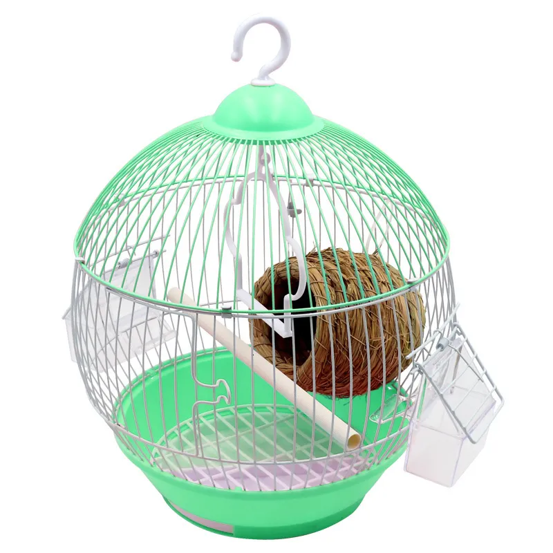 Bird Cages Round Bird Cage With Feeder Full Set Plastic Bird House