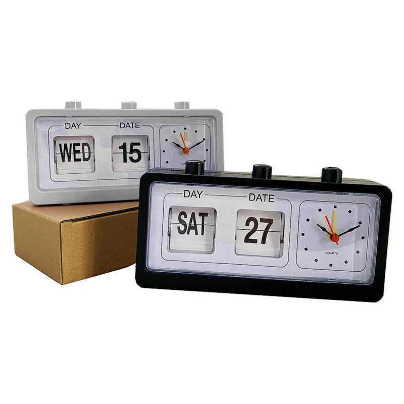 Roger Lascelles Desk Clocks Calendar Desk Table Alarm Clock Manual Jump