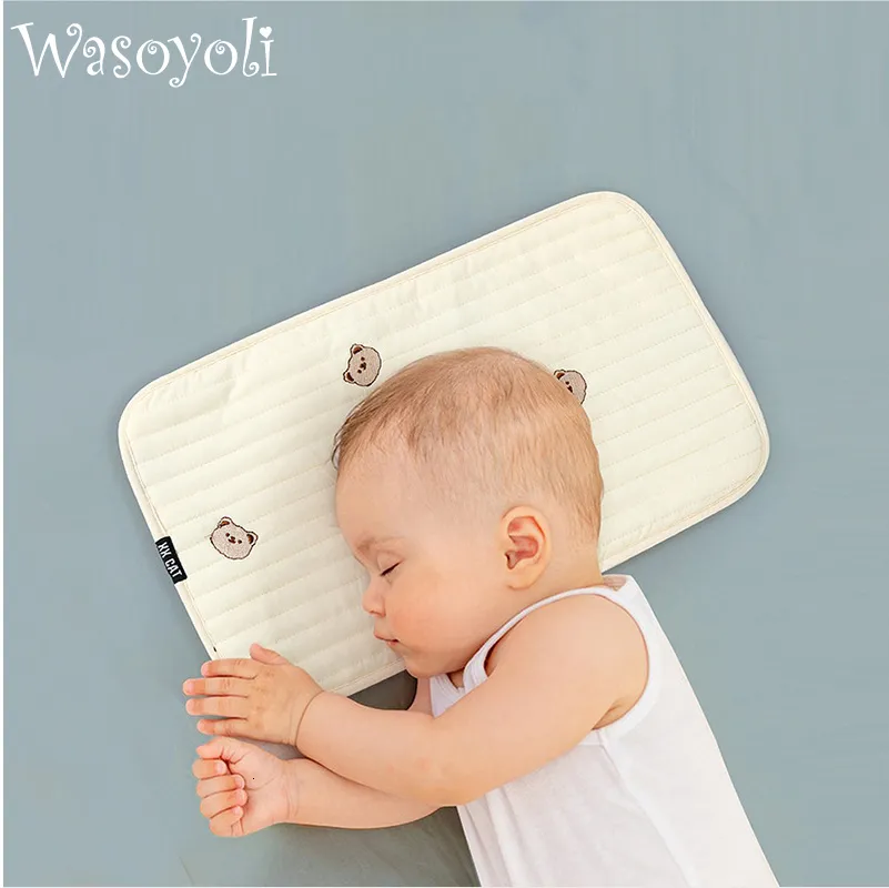 Pillows Baby Cloud Pillow 40x25cm Cotton Sleep Support Kids Summer Breathable Shaping Cushion 230516