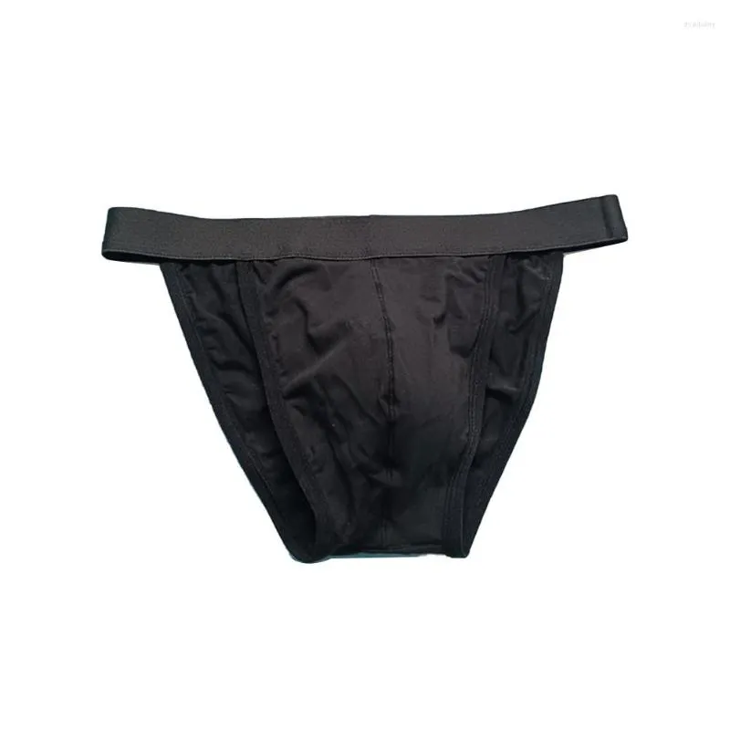 Calzoncillos de algodón para hombre, ropa interior elástica de LICRA, bañadores grandes de cintura baja, Tanga sedoso de secado rápido, pantalones cortos sencillos sólidos