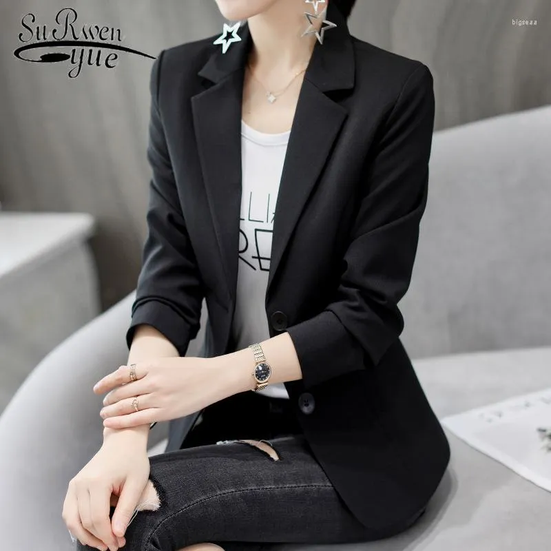 Giacche da donna Abbigliamento moda coreana Casual Giacca nera bianca Slim manica lunga Capispalla Autunno Vincitore Donna 5029 80