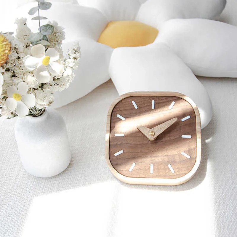 Horloges De Table De Bureau MOMO Noyer Noir En Bois Massif Petite