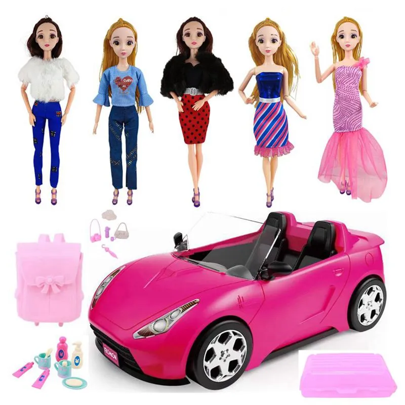 Kawaii mini jouets de voiture pour le jeu de simulation des enfants Accessoires de poupees