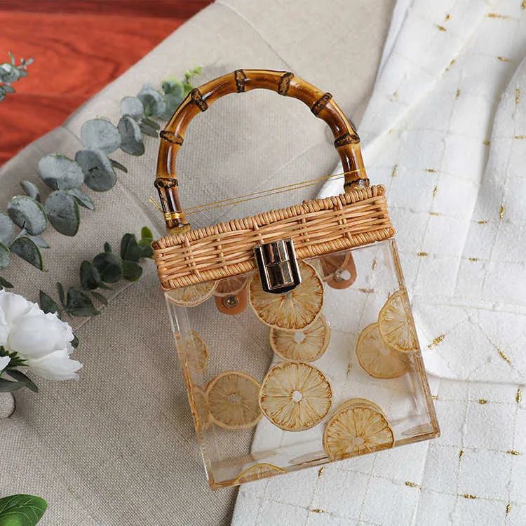 Handmade Bamboo Articulated Acrylic Handbag With Lemon Accents Small Lock Buckle And Versatile Design 230516 From Wwwbagfashion 77.69 DHgate.Com