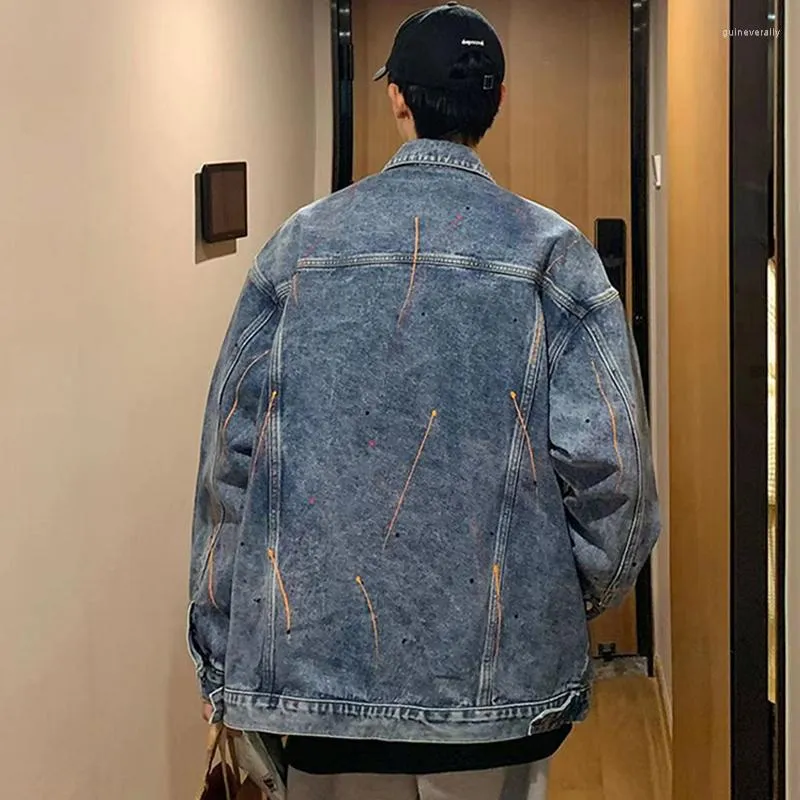 Mens long denim jacket hotsell