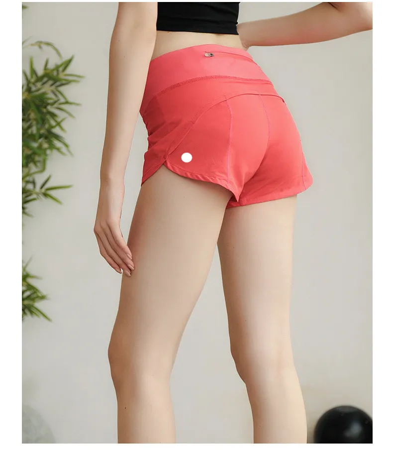 Lu Women Sports Yoga Shorts Outfits High Waist Sportswear Bow Knot 운동 피트니스 착용 탄성 지퍼 주머니 x422a를 실행하는 짧은 바지