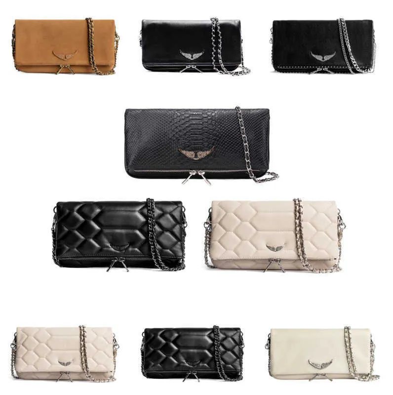 Bolsa Swing Your Wings Zadig Voltaire bolsa tote feminina bolsa de ombro designer bolsa masculina clutch couro genuíno corrente de asa jeans de luxo mini Pochette Rock Cross body bolsas