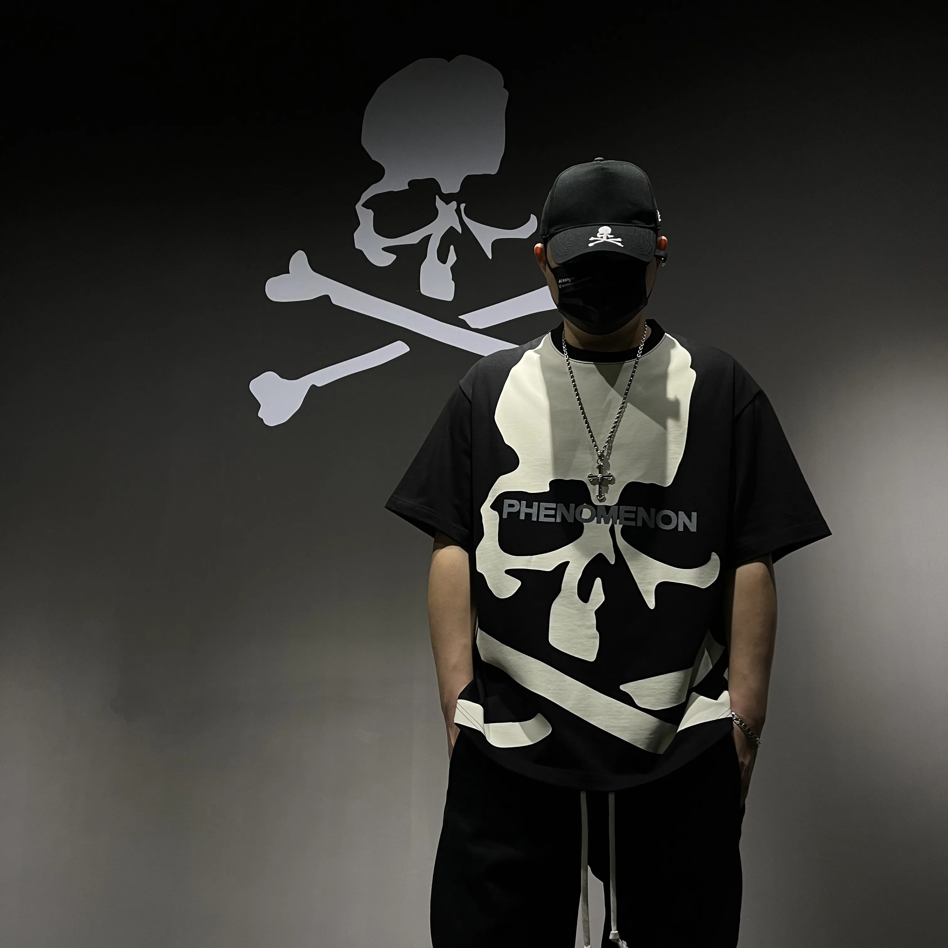 Wholesale Mastermind Japan Mens Skull Print T Shirt Loose Fit