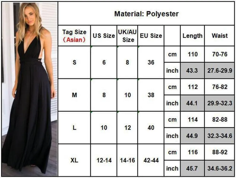 Elegant Evening Long Deep V Halter Dress Convertible Multi Way