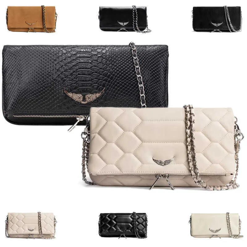 Pochette Rock Swing Your Wings Zadig Voltaire Bag Womens Handväska axeldesigner Clutch Bag Mens äkta lädervingkedja lyx klassisk crossbody The Tote påsar