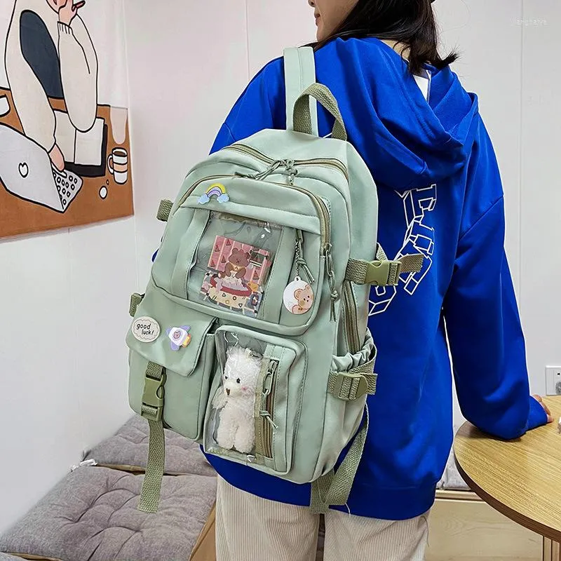 حقيبة ظهر يابانية للمدارس الثانوية الفتيات أكياس متعددة الجيوب kawaii الموضة للنساء مقاوم للماء roucksack السفر