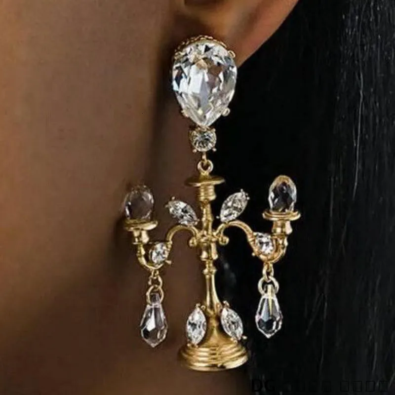 Bengelen kroonluchter mode barokke kristal mini kroonluchters tassel oorbellen charme bengegde overdreven verklaring bruids party sieraden 230515