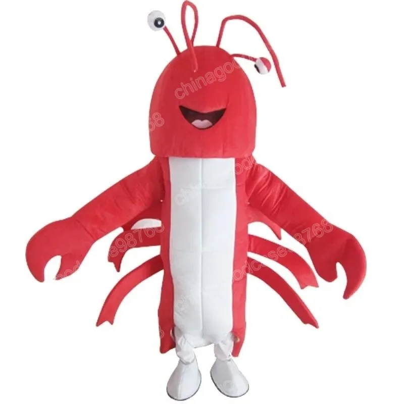 Performance Red Shrimp Mascot Costume de alta qualidade Festival Vestido Halloween natal unissex Outdoor publiciture traje de roupa