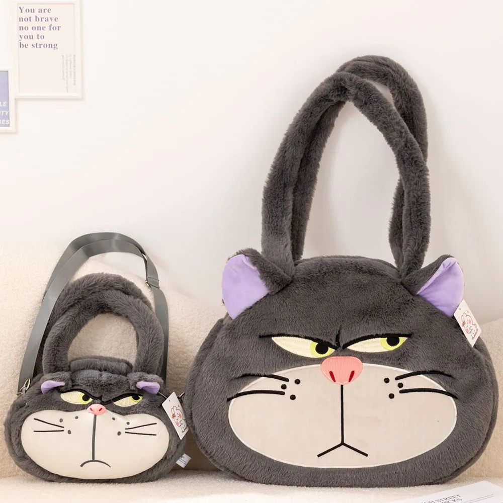 Dibujos animados lindo Lucifer Cat Bag Bad Cat Lucifer Student bolso de hombro de felpa bolso de mano Lady