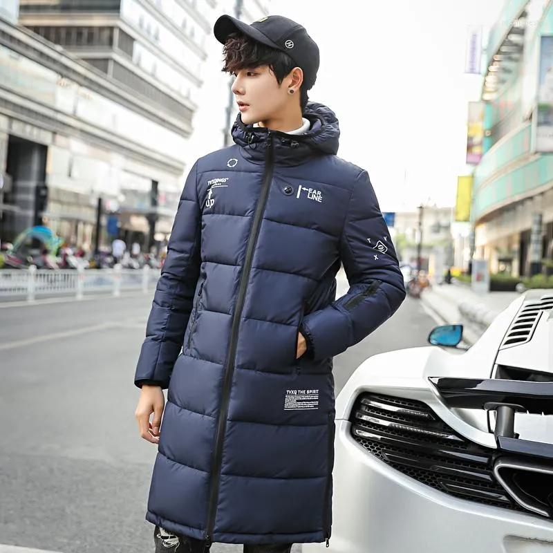 Korean long padded jacket discount