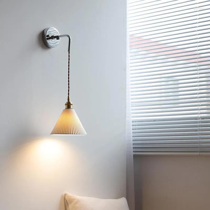 Wall Lamp Glass Vintage Led Mount Light Sconces Swing Arm Korean Room Decor Applique