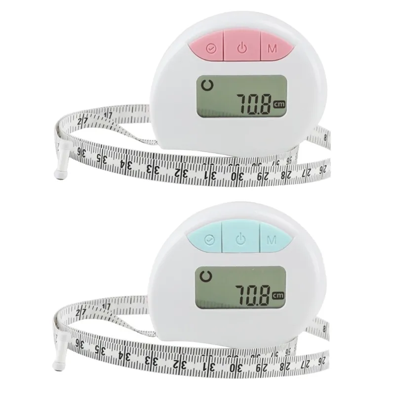 Tape Measures Brand Digital Waist Bicep Measure Body Circumference Tape Measure with Auto-Locking and Retractable Dropship 230516