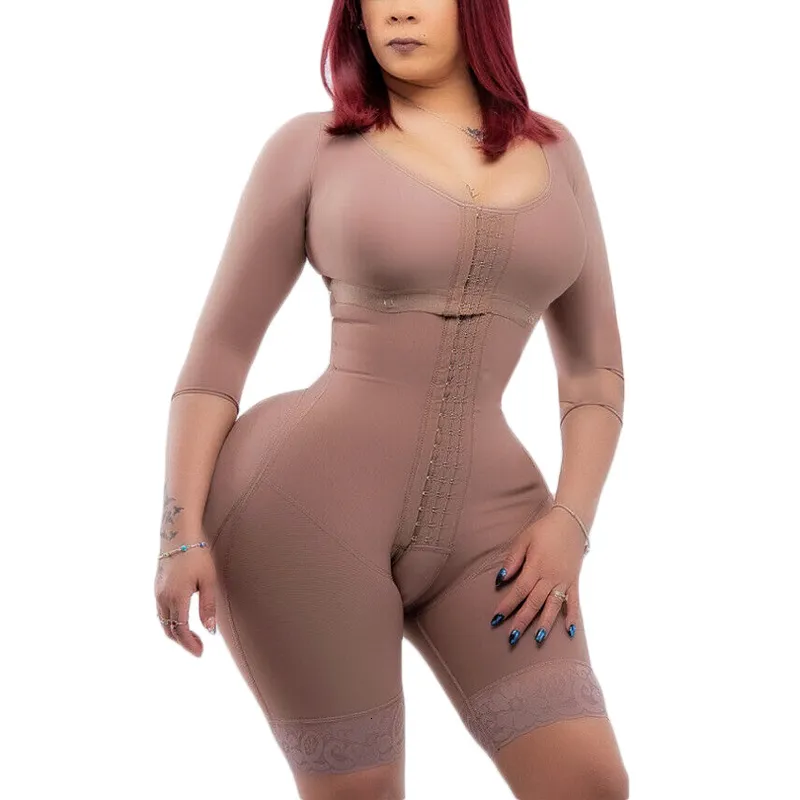 Taille ventre Shaper Fajas Colombianas mi-manches femmes perte de poids corps Shaper contrôle du ventre et fermeture avant Shapewear post liposuccion sous-vêtements 230516