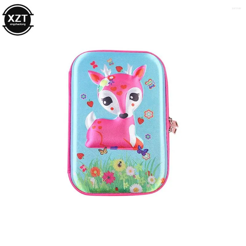 Astucci per matite Cancelleria Kawaii Forniture scolastiche Borsa per cosmetici Scatola 3D per ragazze Penna di grande capacità per donne