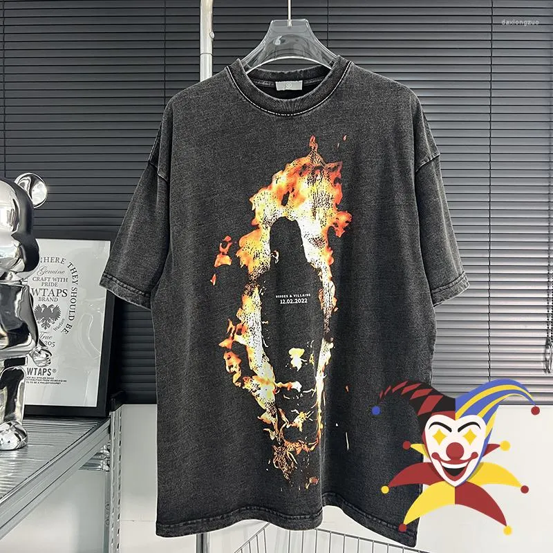 Męskie koszule Tree Street Creatour Abstract Flame Postacie drukowana T-shirt mężczyzn Kobiet Koszulka krótkiego rękawu Hip-Hop Top Tees