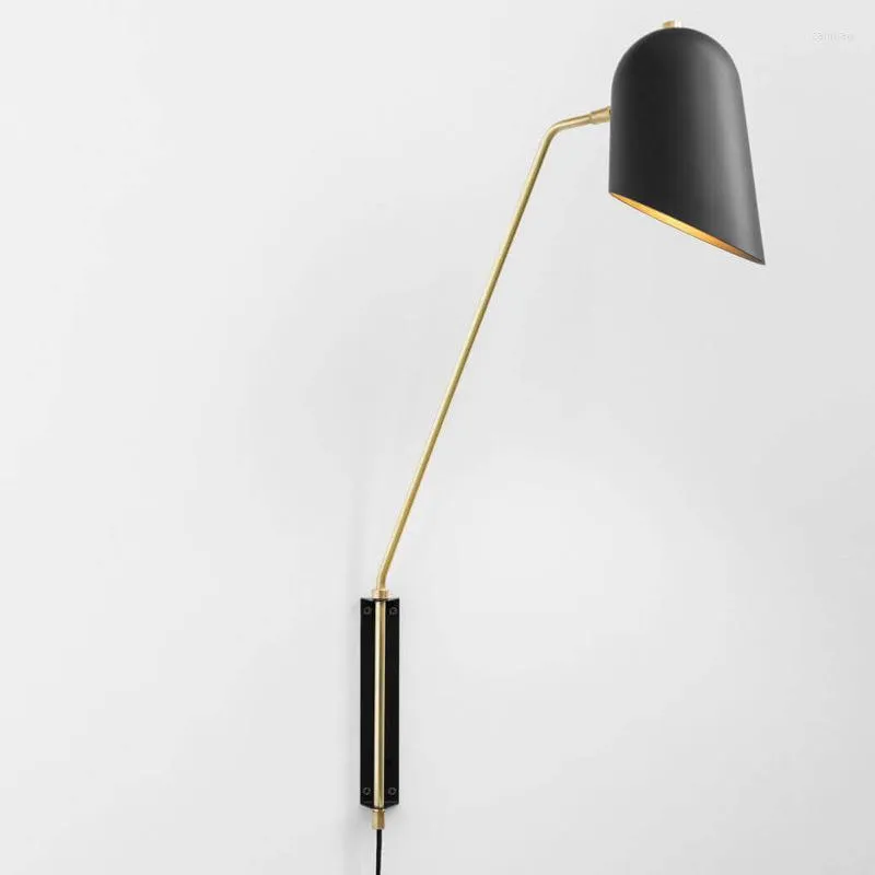 Lampa ścienna American Proste przy łóżku czytanie Post nowoczesny czarny designerski pokój modelowy