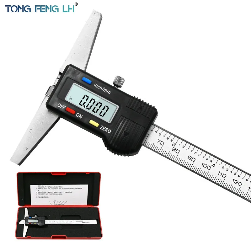 Vernier Calipers 0-150mm 6 "Metric Imperial Digital Djup Vernier Caliper Micrometer Rostfritt stål Electric Digital Depth Gauge 230516