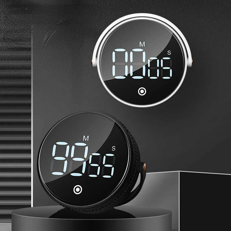 Minuteur De Cuisine Rechargeable Magnétique Avec Affichage LED - Noir - Idéal Productivité Et Classe