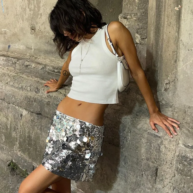 Sequin skirt outfit 80s cheap