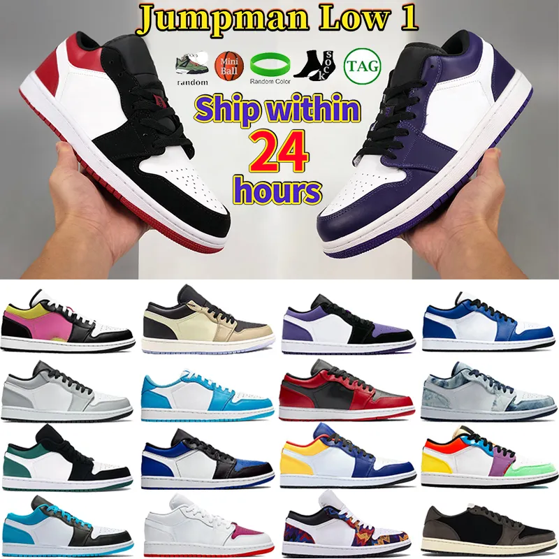 Jumpman Low 1 Basketball Shoes for men women White Black Red OG UNC Mystic Navy To My First Coach mens womens Low 1s Sneakers Game Royal Banned Crimson Tint trainers