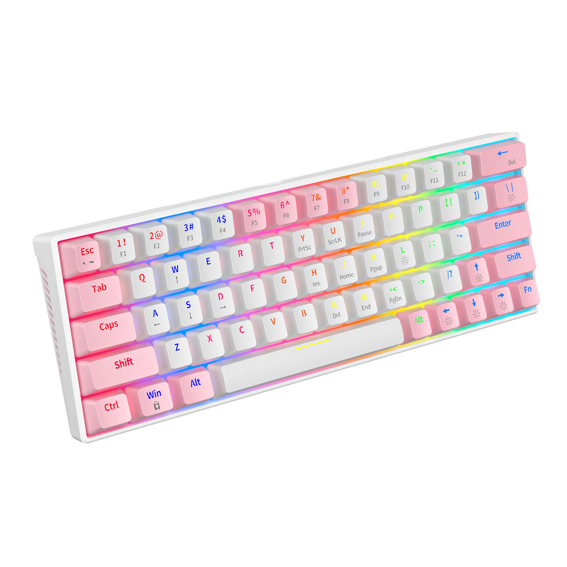 60ワイヤレスキーボード：コンパクト63キーRGBメカニカルゲーミング