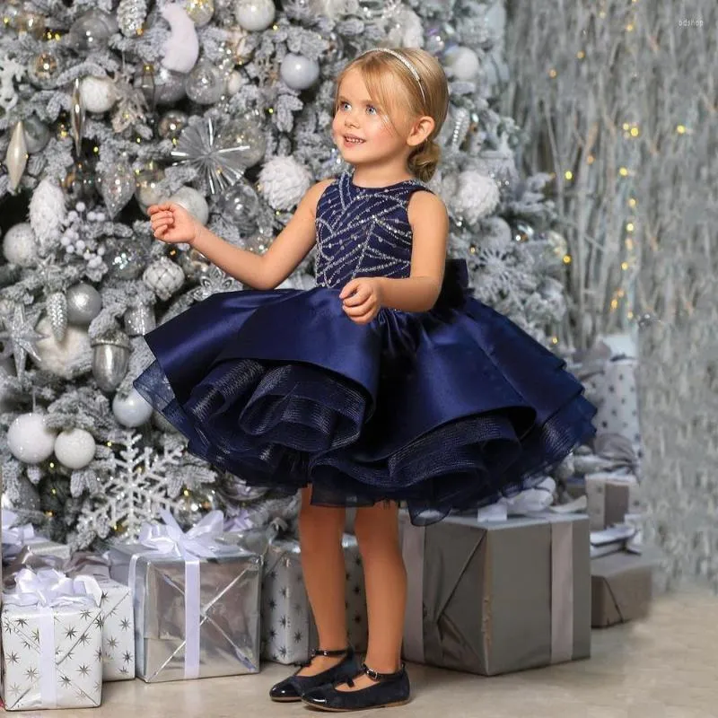 Navy Royal Blue Childrens Dress With Sparkling Beading Sequined Ruffles And Satin Fabric Perfect For Christmas Birthdays Pageants Or Special Occasions From Bdshop 75.11 DHgate.Com