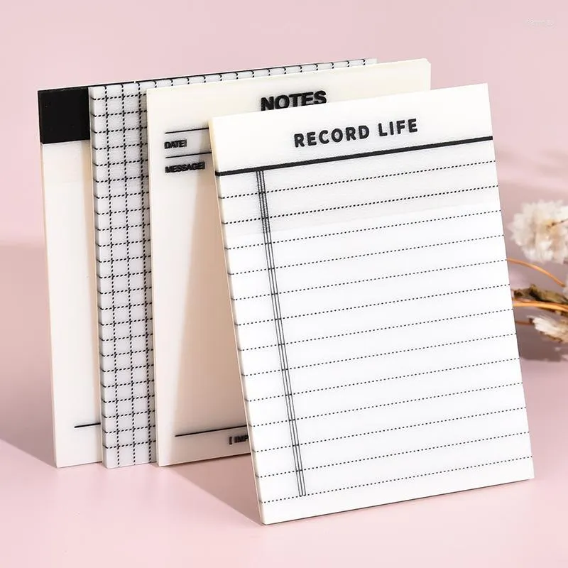 Folhas de notas pegajosas blocos de grade transparente no bloco de notas para fazer os adesivos do planejador de tempo de listar artigos de papelaria escolar de escritório