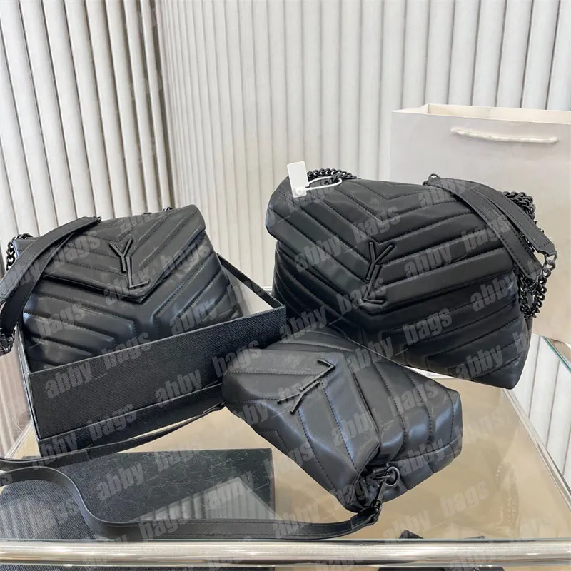 Kvinna designer crossbody väskor lou lou quiltning handväskor 3 storlek svart spänne damer lyxpuffer axelväska designers totes handväska handväska
