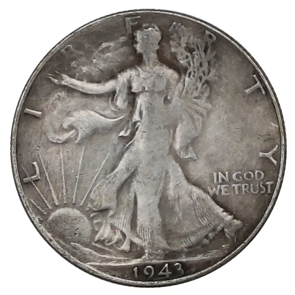 1943 P/D/S Walking Liberty Half Dollar Silver Plated Coins Copy