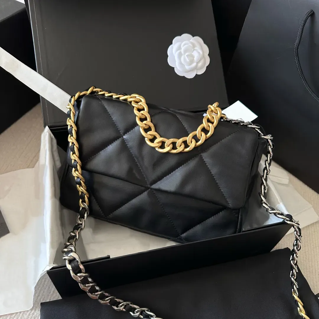 Women s Lambskin Leather Quilted Crossbody Bag with Golden Metal Hardware
