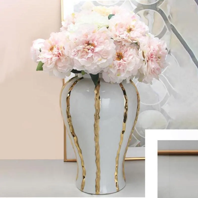 Bouteilles De Stockage Vase En Céramique Affichage De Style Chinois Organisateur Délicat Pot De Gingembre En Porcelaine Pour La Maison Chambre Arrangement Floral Bureau