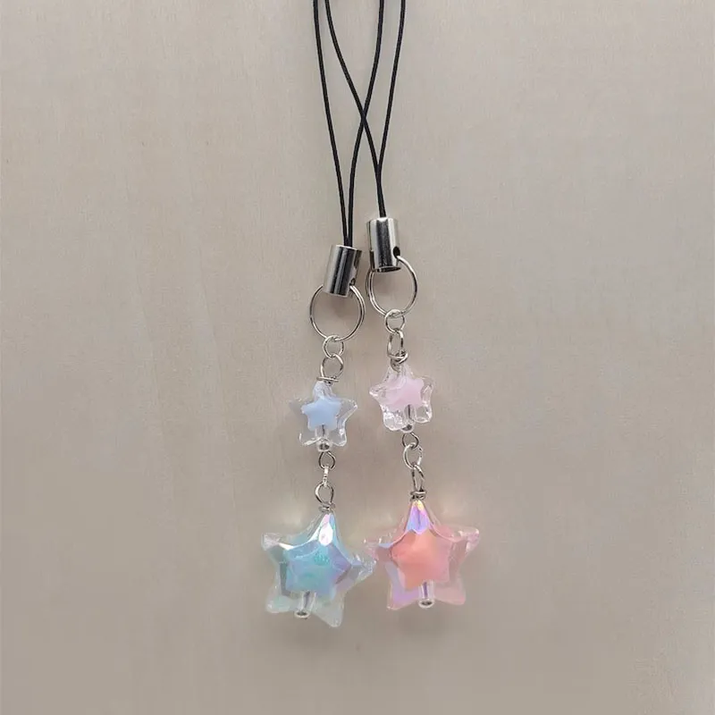 Star Crystal Star Phone Charm Porte-clés minimaliste fait à la main pour les femmes porte-clés mignon porte-clés y2k