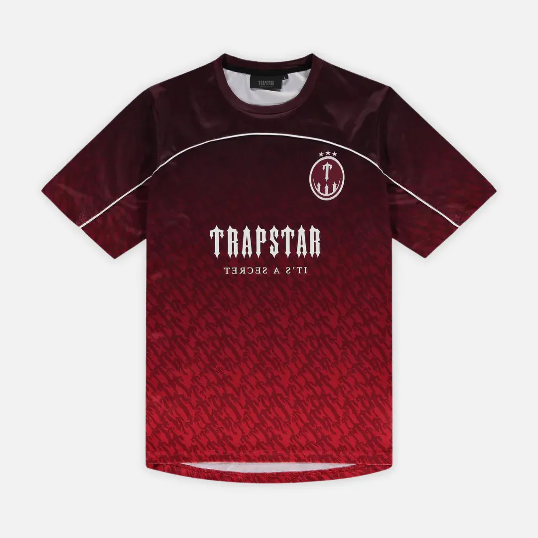 Herr t-shirts Trapstar Mesh Football Jersey Blue Black Red Men Sportwear T-shirt