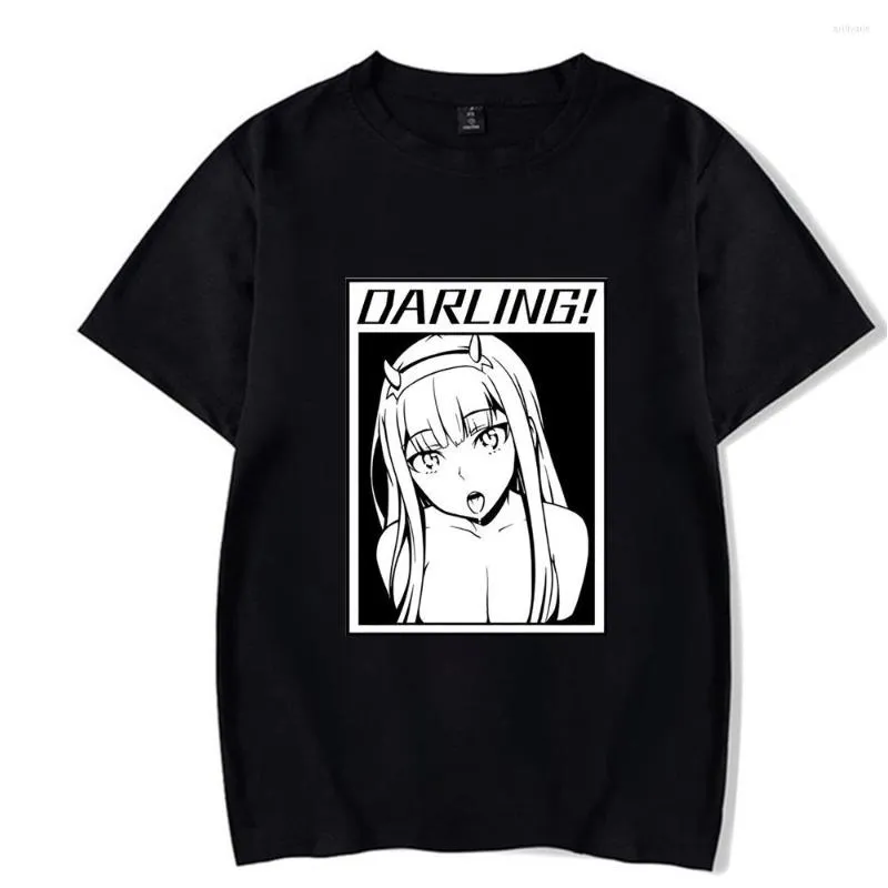 Magliette da uomo Loose Spring T-Shrit Darling In The Franxx Graphics 002 Unisex Hip Hop Summer Short Sleeve Donna Uomo Tees